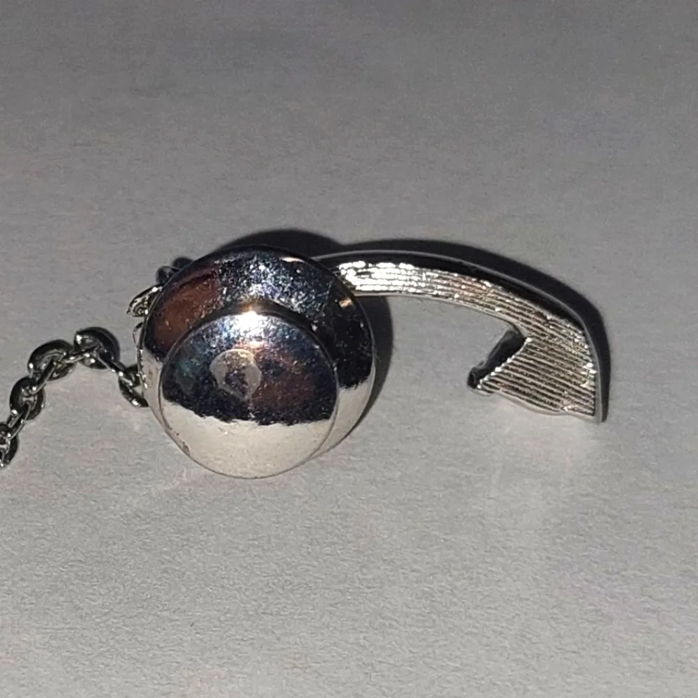 Trifari Silver Colored Rotary Phone Tie Tack or  Scarf Pin Excellent Condition